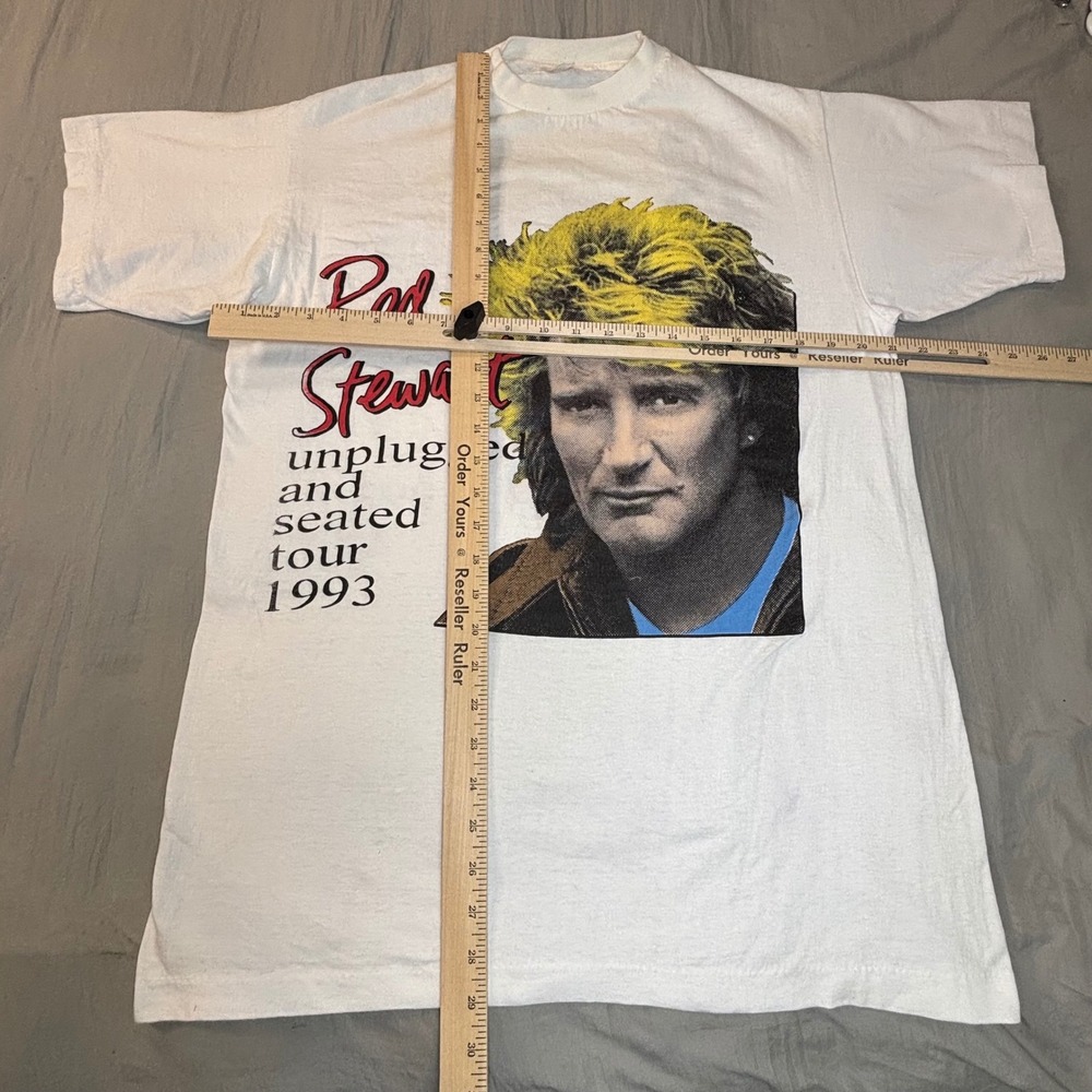 Vintage  Rod Stewart t shirt 1993 Unplugged and Seated Tour large‎ single stitch - Picture 5 of 11
